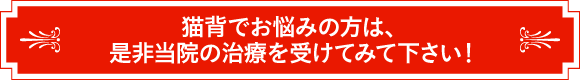 猫背でお悩みの方は、是非当院の治療を受けてみて下さい！